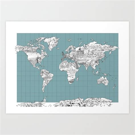 World Map Art Print By Bekim Art Society6