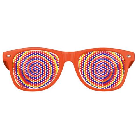 Colorful Spiral Hypnotic Optical Illusion Funny Retro Sunglasses