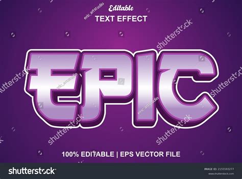 Epic Text Effect Purple Stock Vector Royalty Free 2155593277