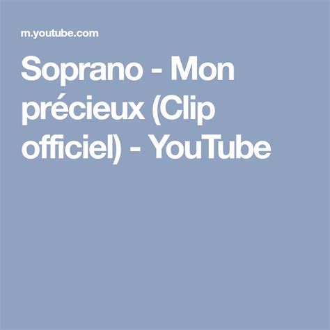 Soprano Mon Pr Cieux Clip Officiel Youtube