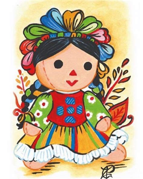 Muñeca Mexicana Dibujo Para Colorear Ar