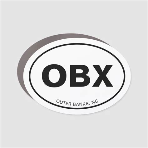 Obx Outer Banks North Carolina Euro Oval Car Magnet Zazzle