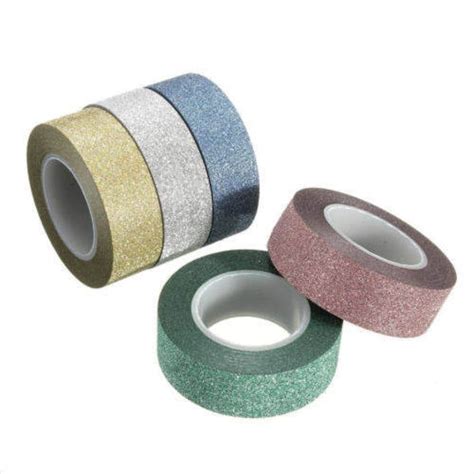 new 10m glitter washi sticky paper masking adhesive tape diy etsy