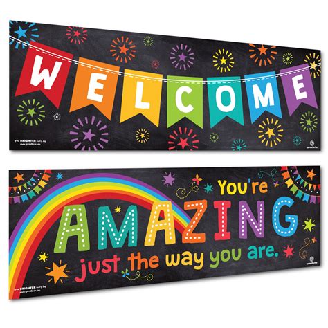Sproutbrite Classroom Decorations Bannerposter Welcome Banner
