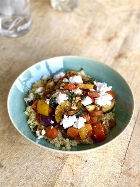 Gegrilde groente met couscous en feta