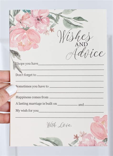 Wishes And Advice Wedding Advice Cards Wedding Invitations Custom