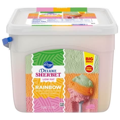 Kroger Deluxe Low Fat Big Deal Rainbow Sherbet Tub Oz Smiths Food And Drug