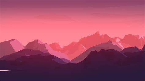 Flat Animated Mountain Landscape Background Stock Footage