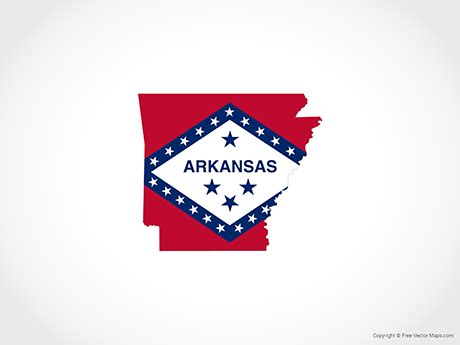 Printable Vector Map Of Arkansas Flag Free Vector Maps