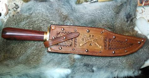 Tooled Leather Custom Natchez Bowie Sheath By V Brown Of Unforgiven