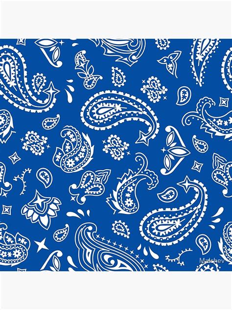 Bandana Seamless Pattern Blue Canvas Print By Malchev Redbubble