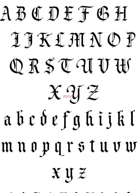 An Old English Alphabet With Some Writing On Its Sides And The Letters