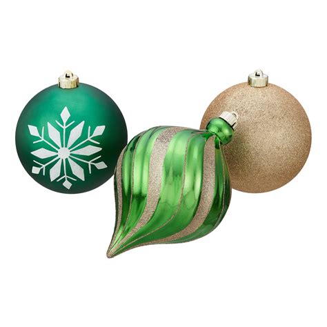 Holiday Time Shatterproof Christmas Tree Ornaments 6 Count Multiple