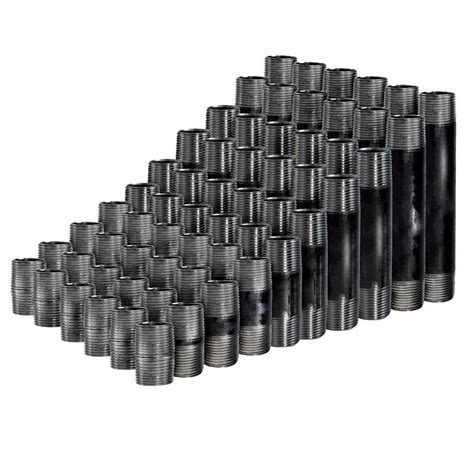 The Plumbers Choice 1 In Black Steel Pipe Nipple Assortment Includes