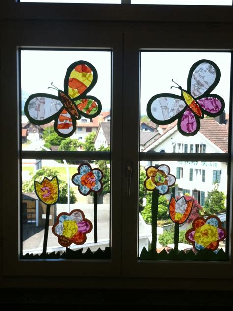 Fensterbild Schmetterling | Basteln frühling fensterdeko, Basteln