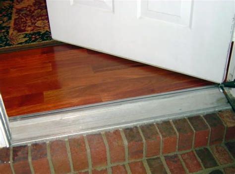 Threshold molding is used in situations where a hardwood or laminate floor is meeting up with a second. Door thresholds, Door design, Exterior door threshold