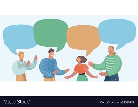 Group People Have Conversation Royalty Free Vector Image