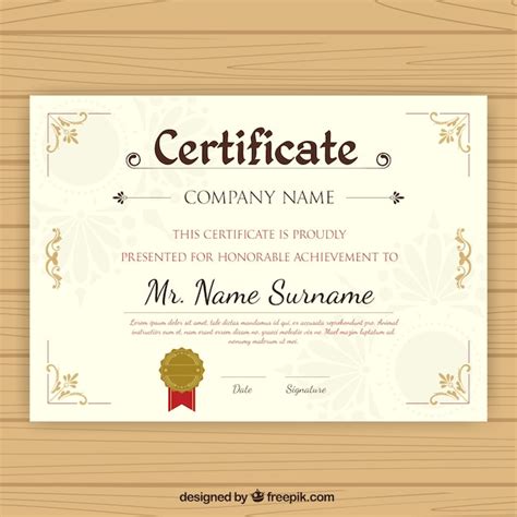 Certificado De Graduación Con Decoración Ornamental Descargar