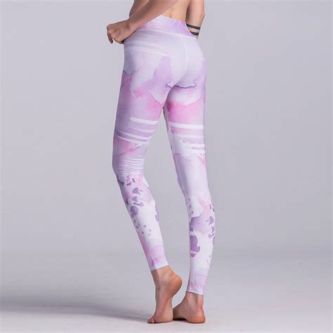 Buy Women Yoga Pants Floral Print High Elastic Leggings Female Sport Hip Push