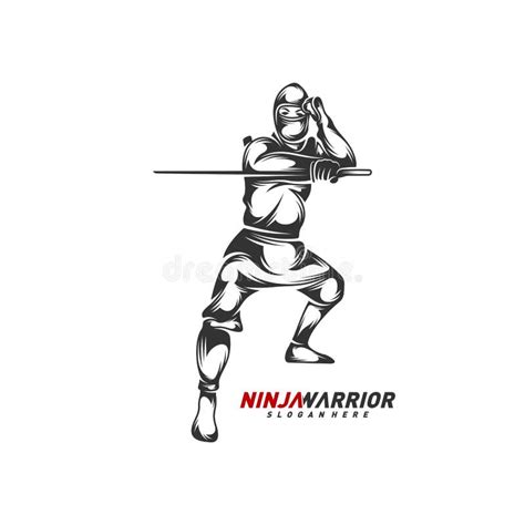 Ninja Warrior Design Vector Illustration Silhouette Of Japanese