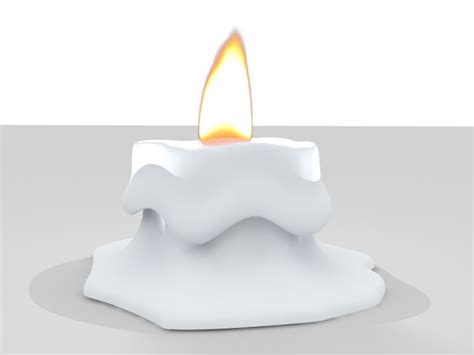 Melted Candle Flame 3d Model