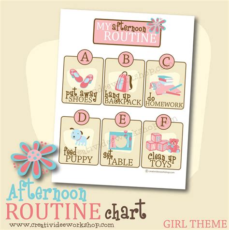 Afternoon Routine Chart For Children Printable P Etsy Routine Chart