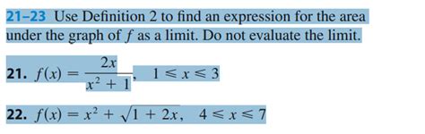 solved use definition 2 to find an expression for the