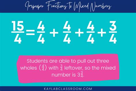 A Quick Tip For Turning Improper Fractions To Mixed Numbers Kayla Bs