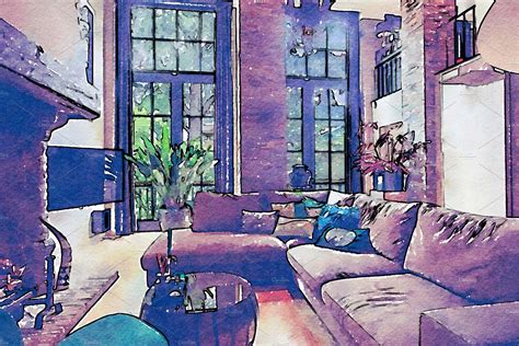 Watercolor Sketch Of Home Interior Illustrations ~ Creative Market