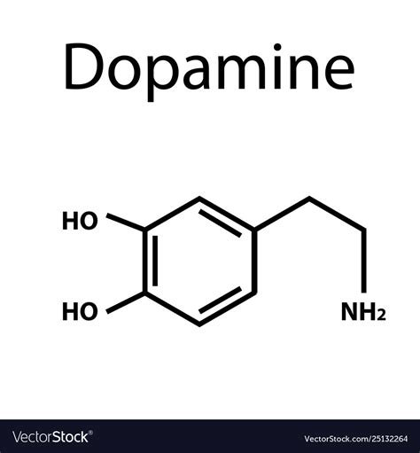 Chemical Molecular Formula Hormone Dopamine Vector Image