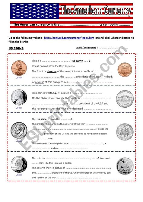 Esl Worksheets For Beginners American Money 52 Free Money Worksheets