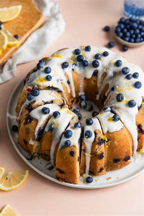 Zesty And Moist Lemon Blueberry Bundt Cake Frosting And Fettuccine