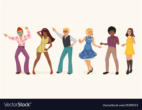 Dancing People In Retro Style Royalty Free Vector Image