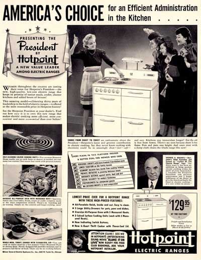 1940 hotpoint range classic vintage print ad