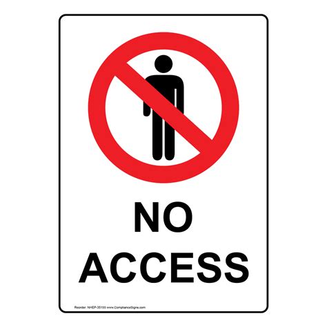 Portrait Restricted Area Sign With Symbol Nhep 35166