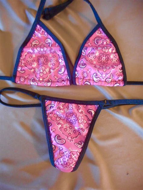 pink bandana print bikini g string mice bikini country my xxx hot girl