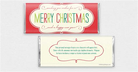 Wish everyone on your christmas gift list a merry christmas with this printable candy bar wrapper. Merry Christmas - Hershey Milk Chocolate Bar Christmas & Holiday Chocolate - WhimsyWraps
