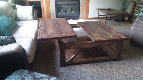 9 round coffee table black legs gallery; Rustic farm coffee table with pop up side for working or ...