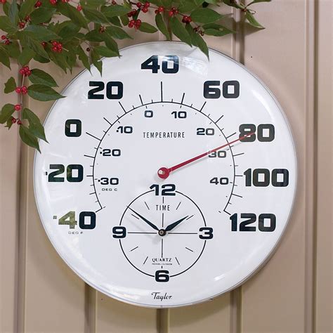 Giant Outdoor Thermometer Clock From Sportys Preferred Living