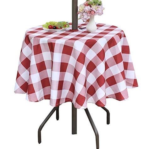 What kind of tablecloth has an umbrella hole? Poise3EHome 60 inches Outdoor/Indoor Waterproof Spillproof ...