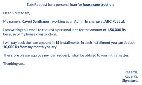 Sample Personal Loan Request Letters To Boss In Word Format