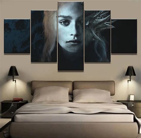 Framework 5 Piece Hd Print Large Game Of Thrones Painting Canvas Wall