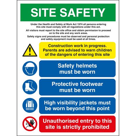 Site Safety Board Health And Safety Law Construction Site Ppe Unaut
