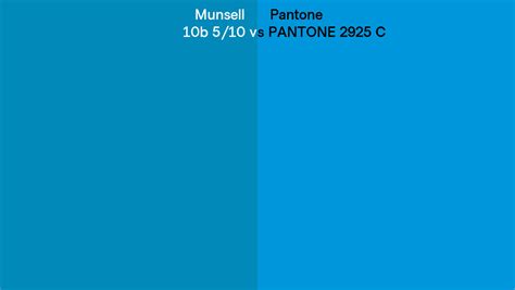 Munsell 10b 510 Vs Pantone 2925 C Side By Side Comparison