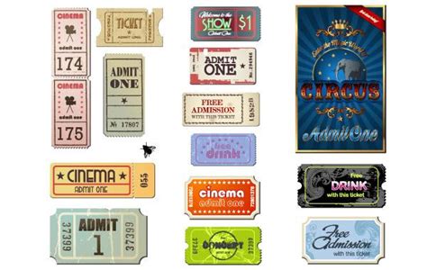 Then you can change the text and images the exact way you wish. Free Vector | Vintage movie ticket vector set