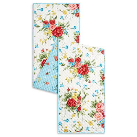 The Pioneer Woman Sweet Rose Quilted Table Runner, 14"x72", Multi-color