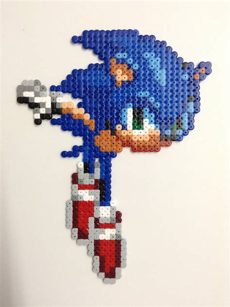 Custom Jumping Sonic The Hedgehog Hama Bead Art By Dogtorwho On Deviantart