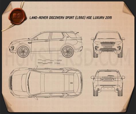 Land Rover Discovery Sport Hse Luxury 2015 Blueprint Hum3d