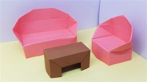 How To Make A Paper Sofa Set Easy Origami Paper Furniture Making