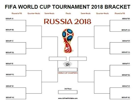 Fifa World Cup Bracket Russia 2018 Free Printable World Cup Fifa